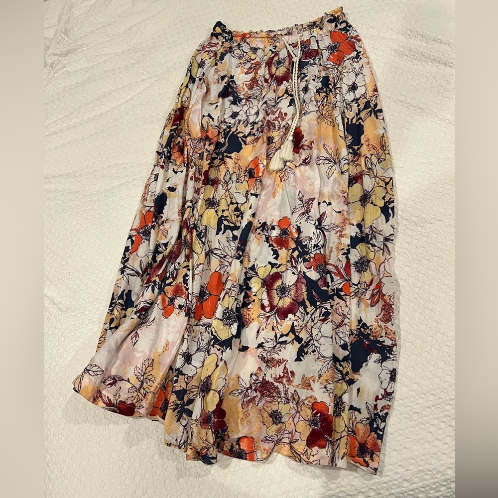 Melrose and Market Flowy Maxi Skirt with Drawstring, Size M